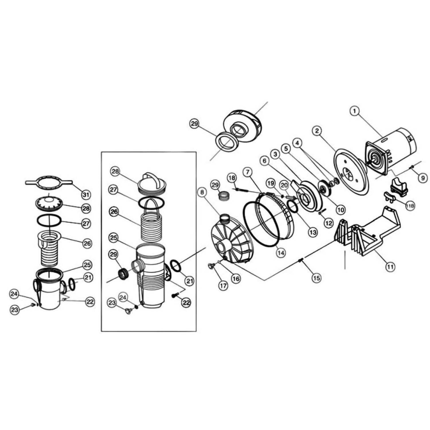 Pentair WaterFall Pool Pump Parts