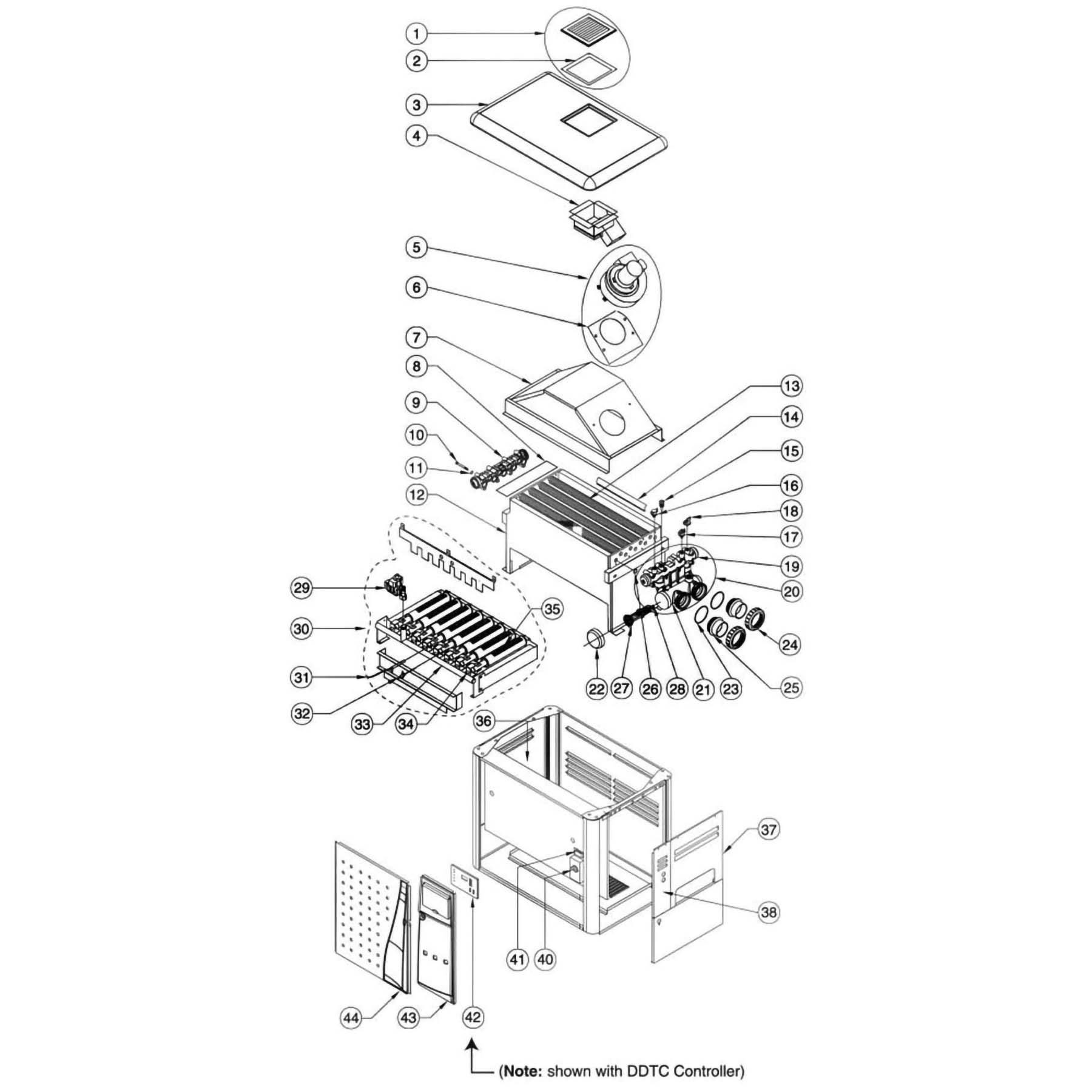 Pentair Heater MiniMax NT Series MiniMax NT STD w/DDTC Controller Pool Heater Parts