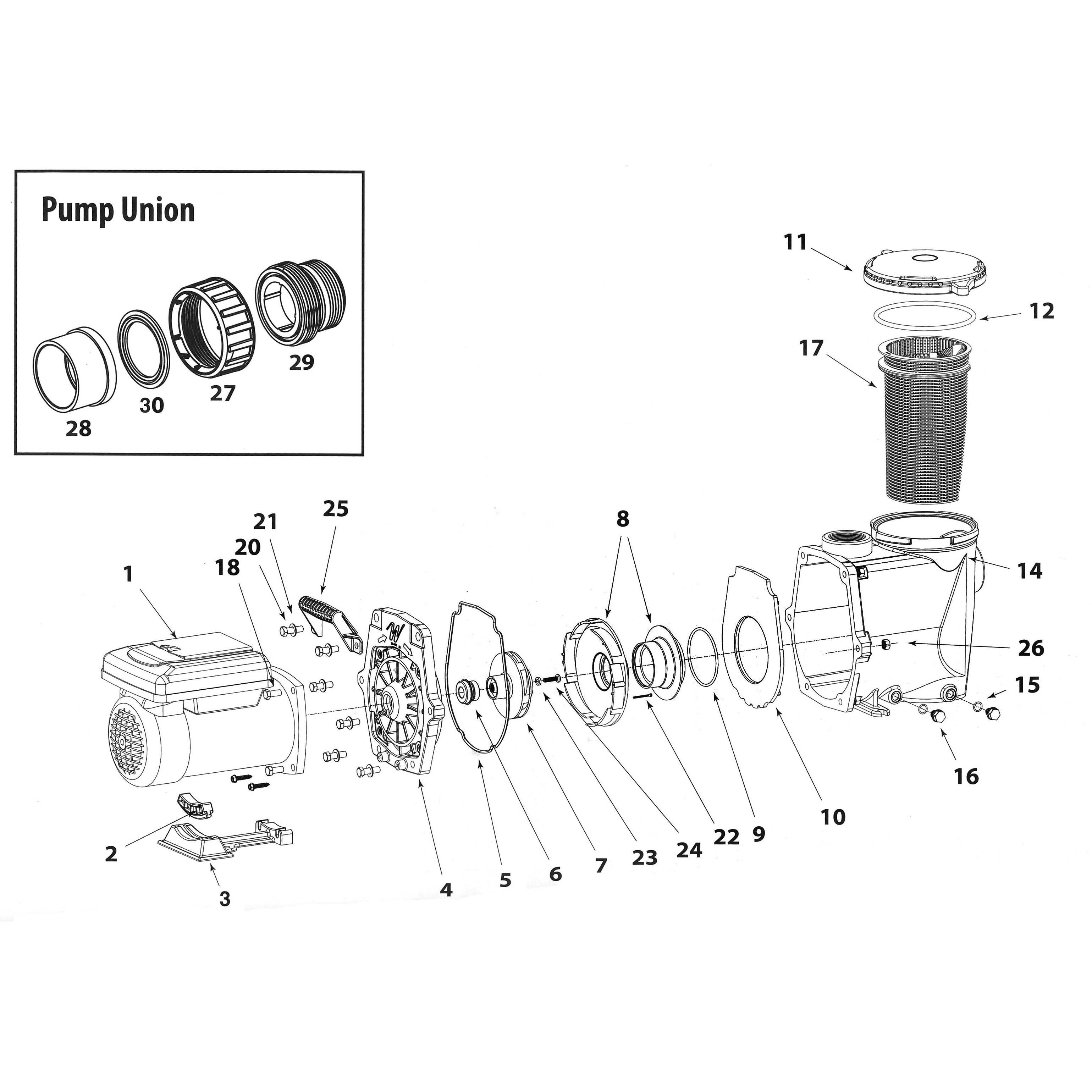 Waterway Econo-Flo VSA 165 Variable Speed Pump Parts