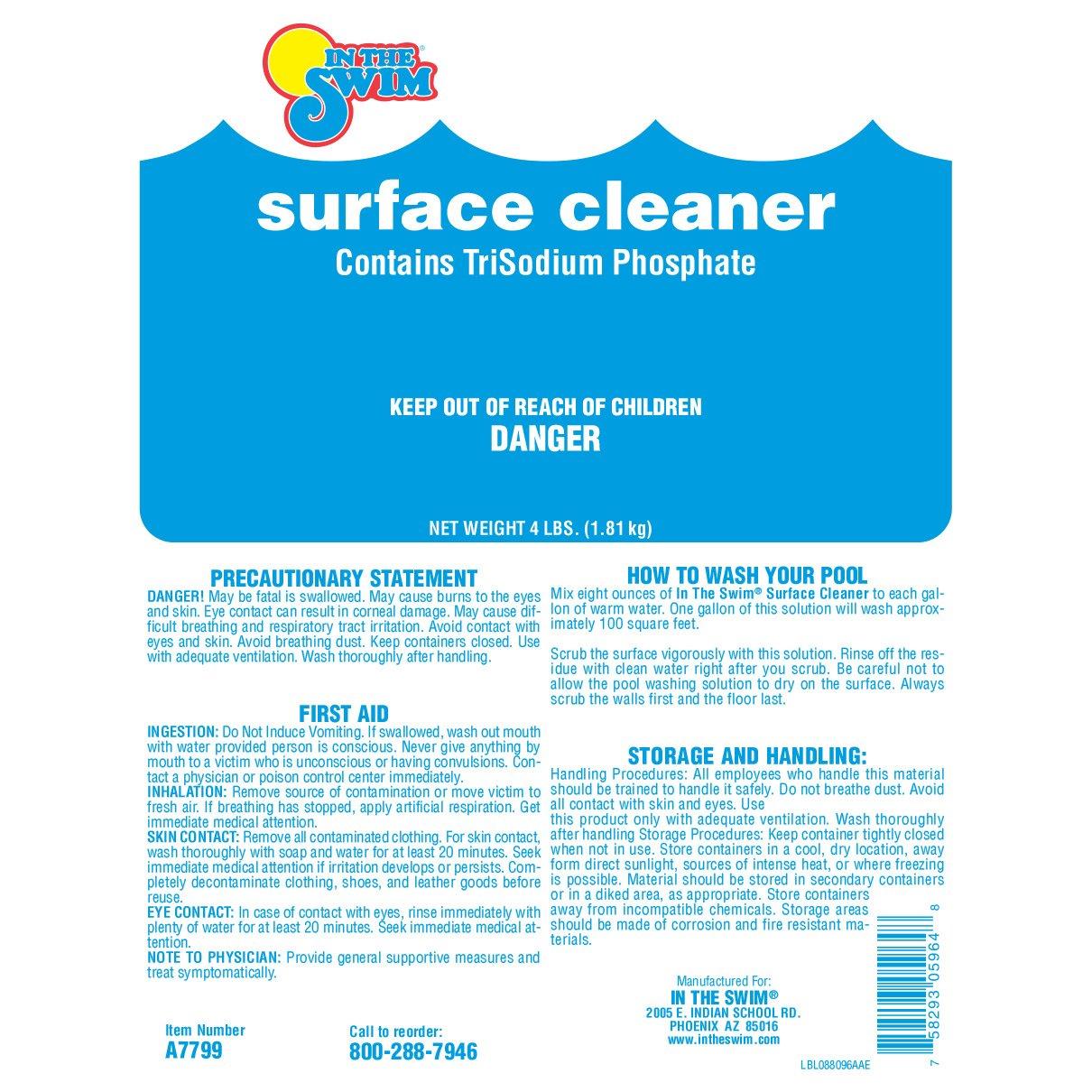 In The Swim  Pool Paint Preparation Surface Cleaner TriSodium Phosphate 4 lbs.