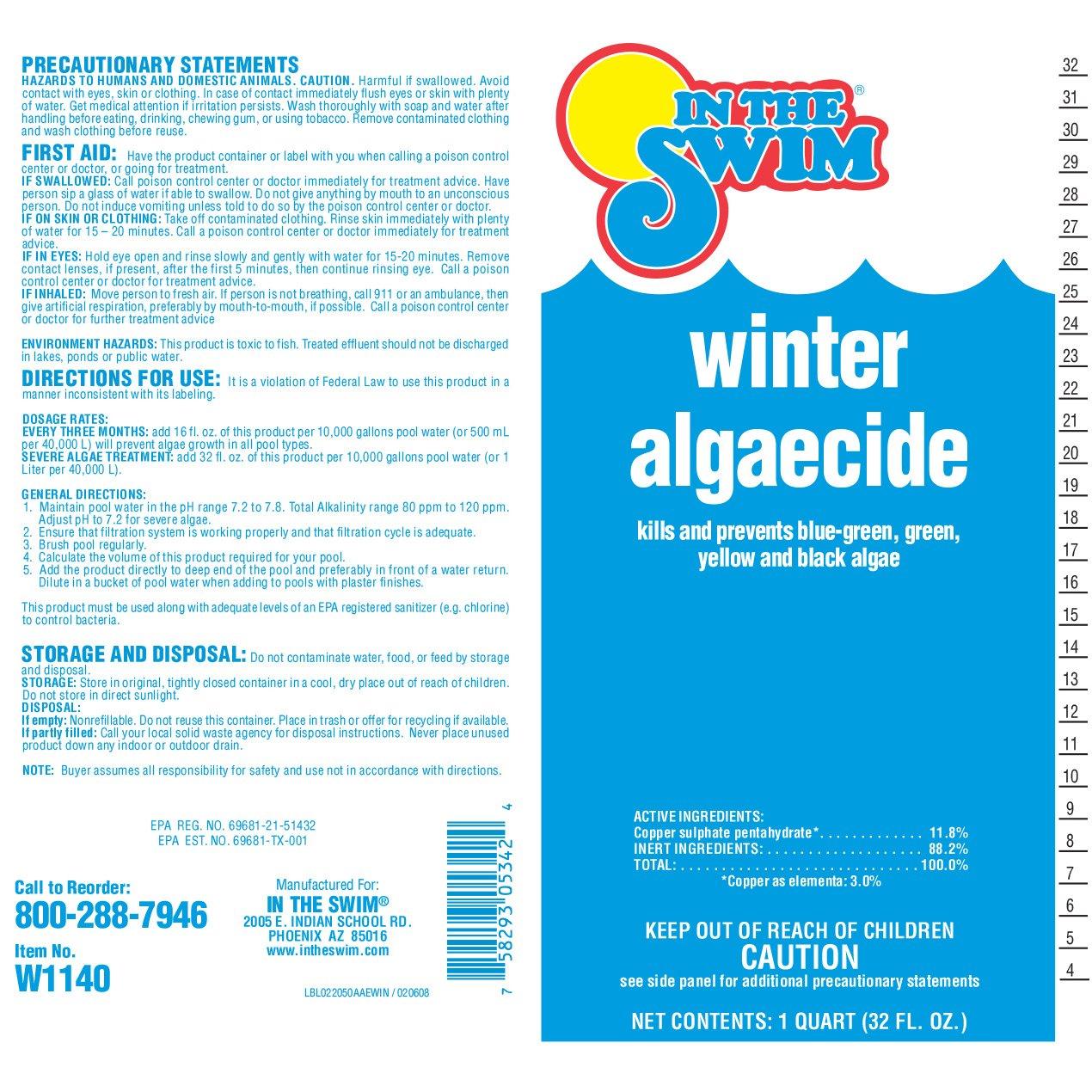 In The Swim  Winter Algaecide 1 qt.