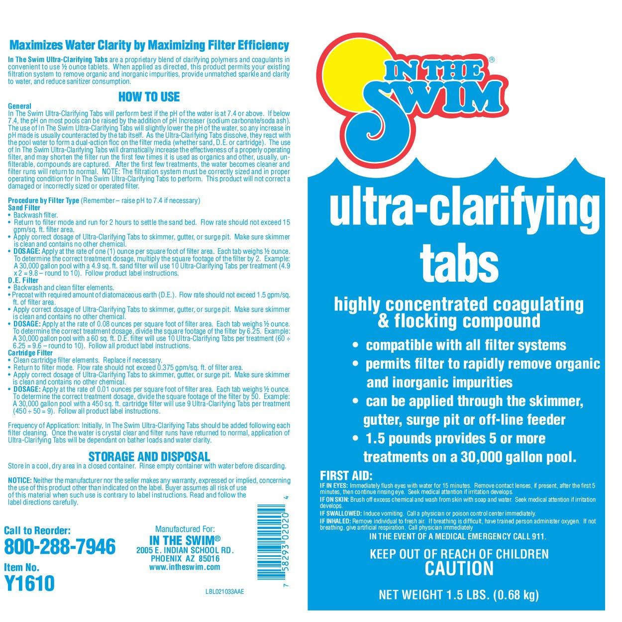 Ultra Clarifying Tabs, 1.5 lb.