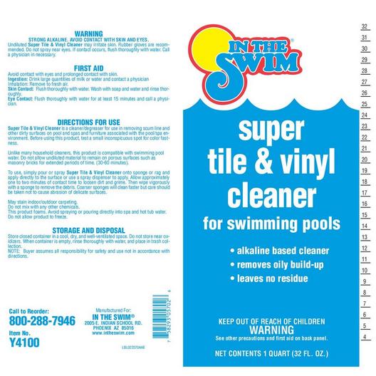 In The Swim  Super Tile and Vinyl Cleaner for Swimming Pools 1 qt.