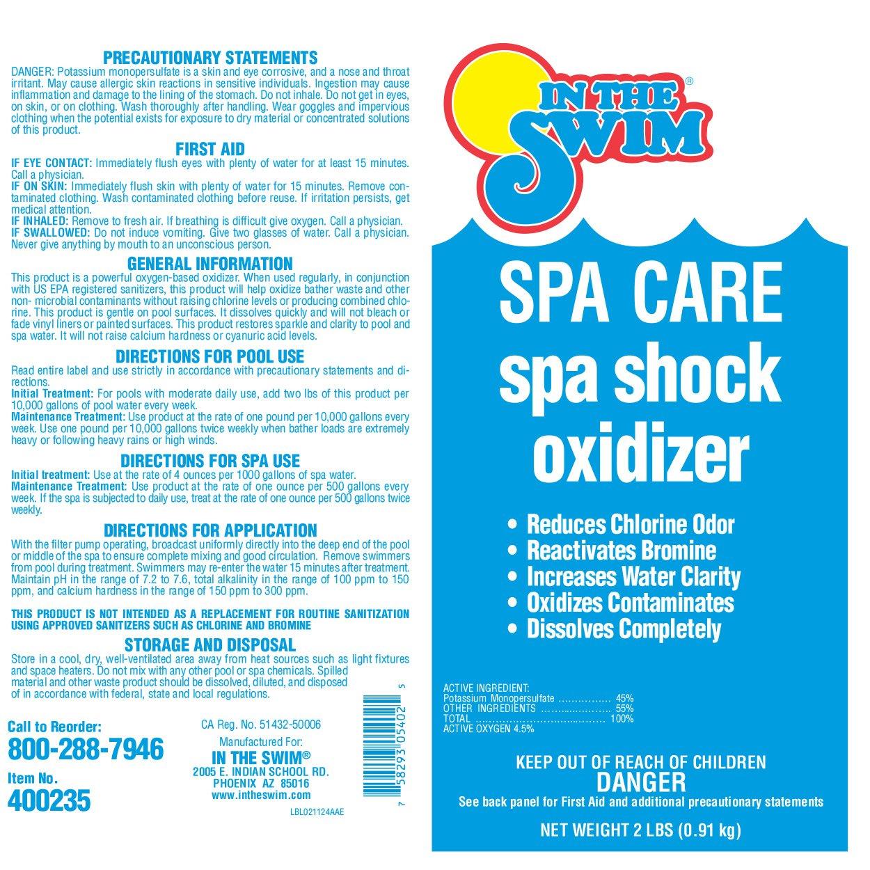 In The Swim  Spa Care Spa Shock Oxidizer 2 lbs.