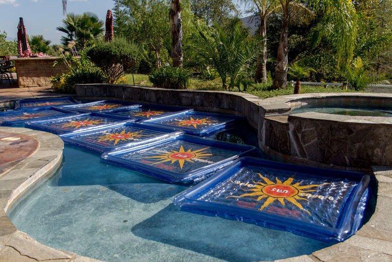 Solar Sun Rings  Square Sunburst Pattern 5x5 UV-Resistant Vinyl Solar Pool Square