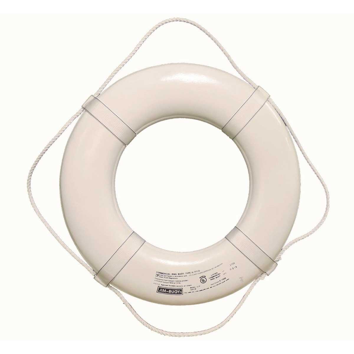 Cal-June  19 Inch USCG Life Ring  White