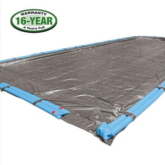 Super Polar Plus 16 x 32 Rectangle with Right Side Step Winter Pool Cover 16 Year Warranty