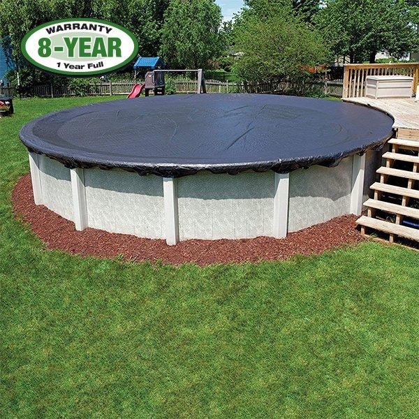 15' Round Economy Above Ground Winter Pool Cover, 8 Year Warranty, Blue