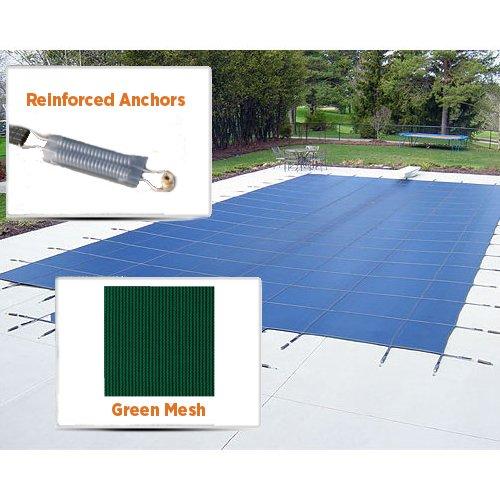 Gli Mesh 14 X 28 Rectangle Inground Pool Safety Cover Green 12 Yr Warranty In The Swim