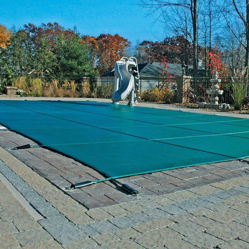 GLI  Original Mesh 14 x 28 Rectangle Inground Pool Safety Cover Green 12 Yr Warranty