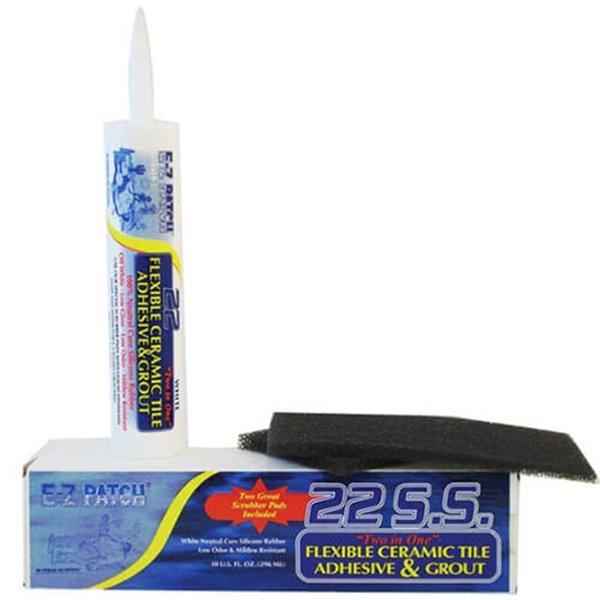 E-Z Products  E-Z Patch 22 S.S 10 oz Cartridge White with 2 Grout Scrubber Pads