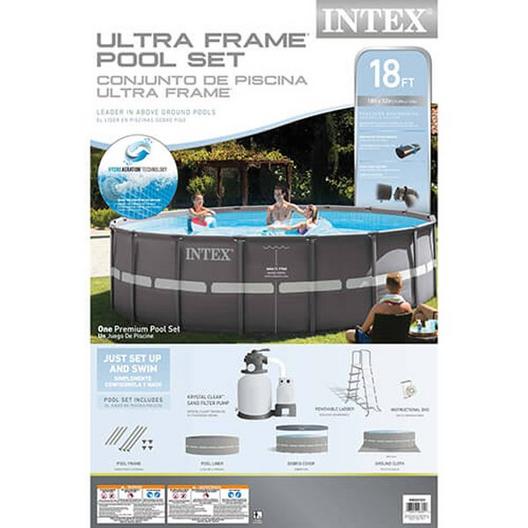 Intex  18 Round Metal Frame Pool with Sand Pump and Saltwater System