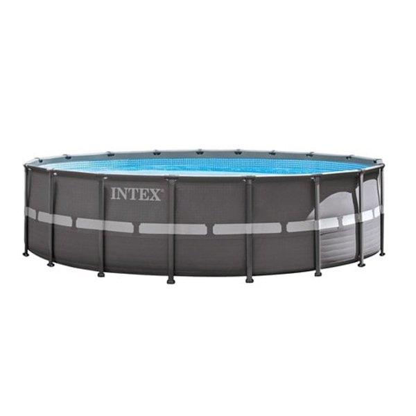 Intex  18 Round Metal Frame Pool with Sand Pump and Saltwater System