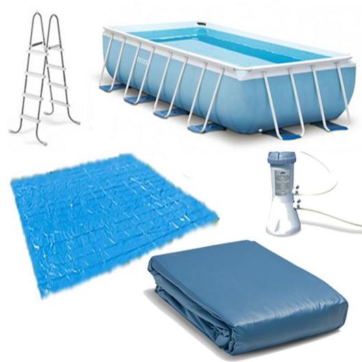 Intex  Prism Frame 16 x 8 Rectangle Pool Package