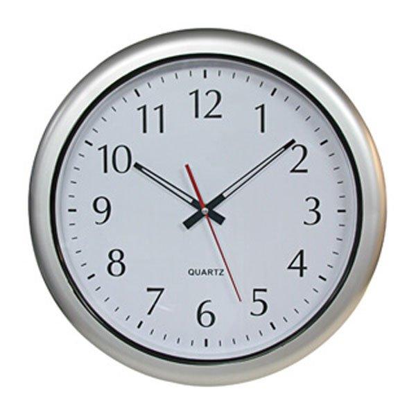 Silver 16 inch Round Clock Outdoor Clock In The Swim