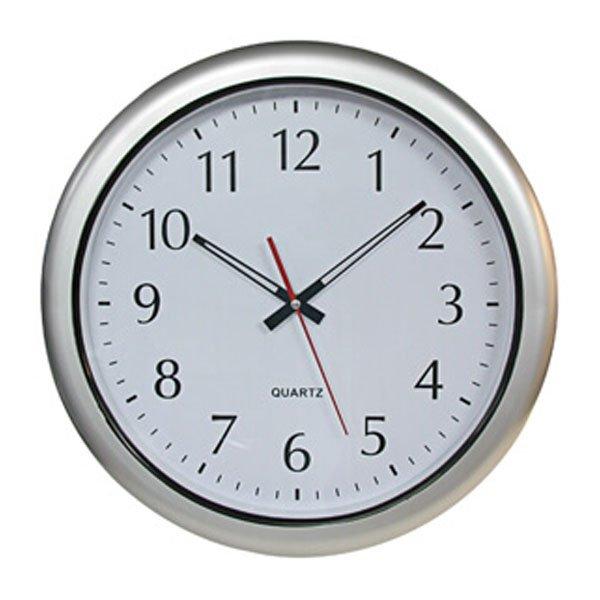 Silver 16 inch Round Clock - Outdoor Clock | In The Swim