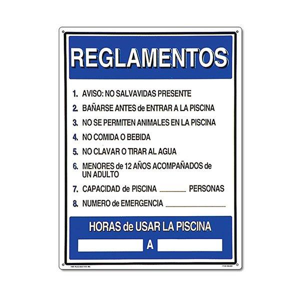 Pool Rules In Spanish Sign