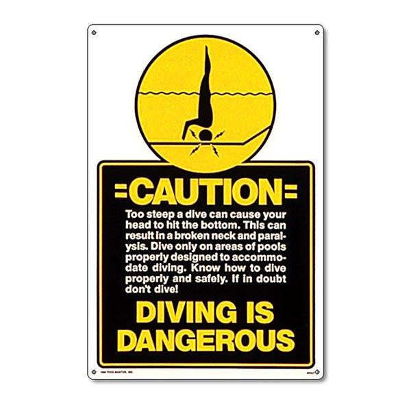 poolmaster  Caution  Diving Is Dangerous Sign