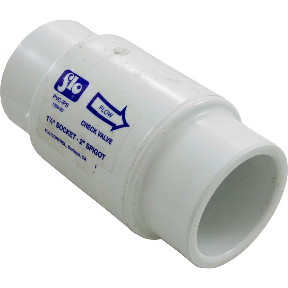 FLO CONTROL PVC Check Valve, 1.5in Skt or 2in Spg, 5 Lb, Spring ...