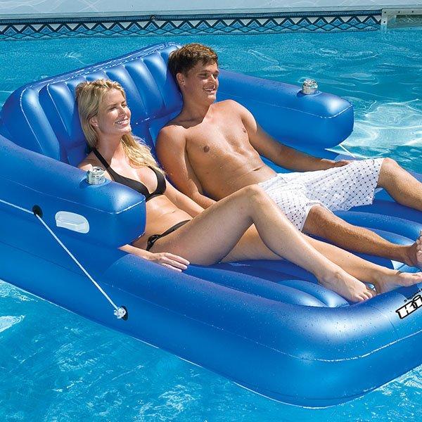 Double inflatable best sale pool lounger