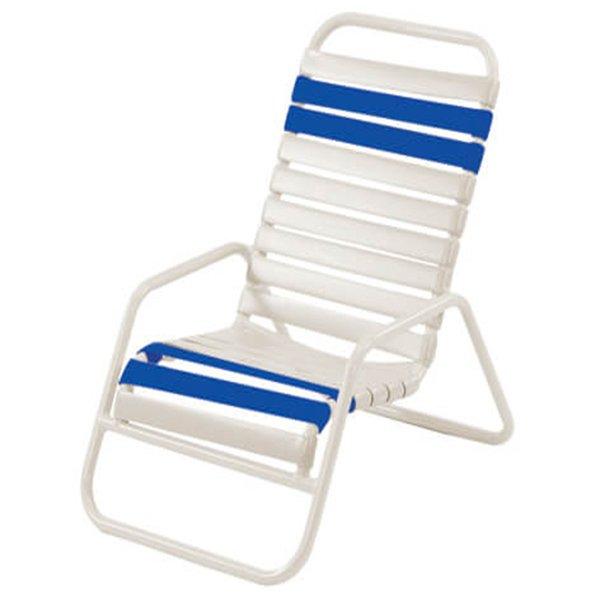 Classic Blue/White Vinyl Strap Sand Chair, 4-Pack