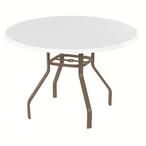 42 in Round Dining Table  White Top White Frame