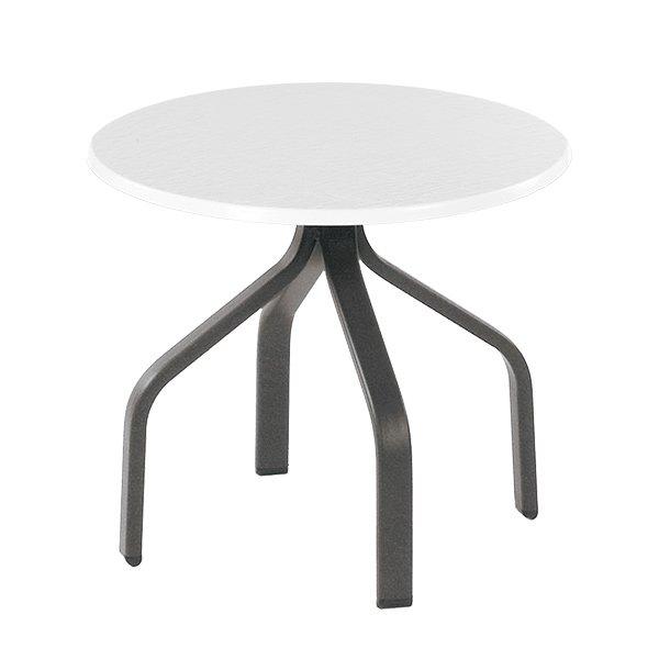 18 in. Round Side Table - White Top, White Frame