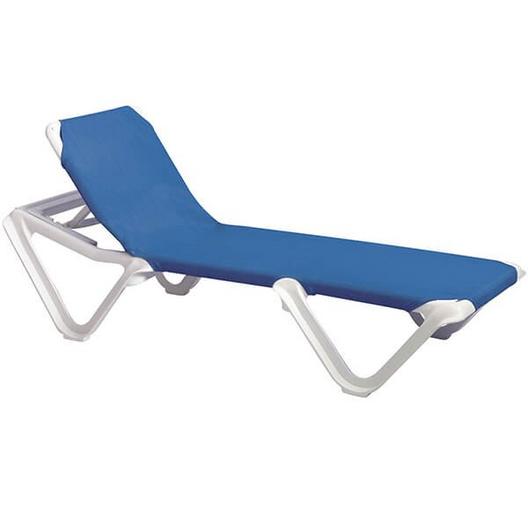 Nautical Sling Chaise Lounge  Royal Blue