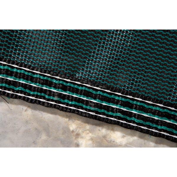 Aqua Master 16 x 32 Green Solid Safety Cover - Rectangle with Right Step