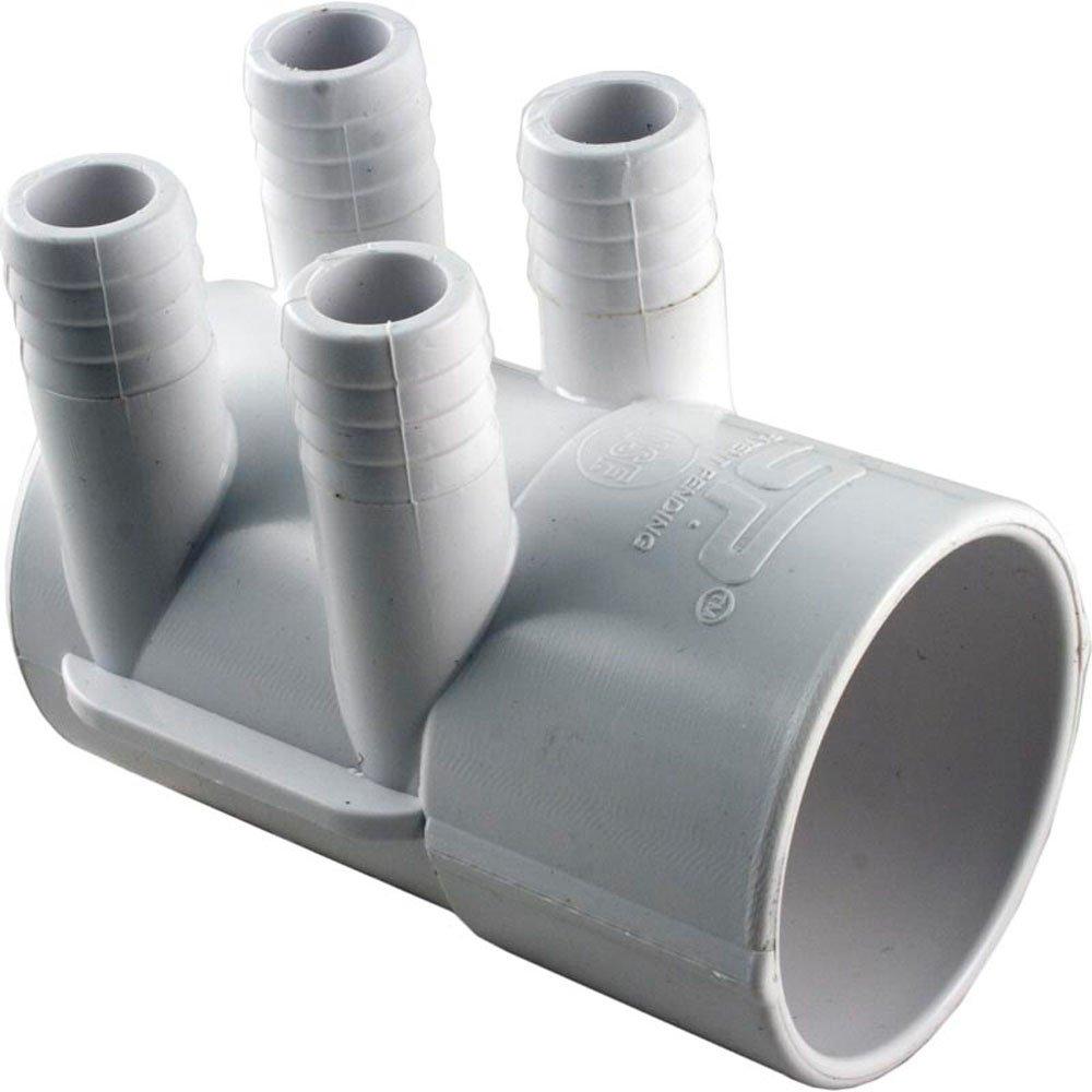 Waterway  Manifold 2 inch Socket x Dead End x (4 3/4 inch Ribbed Barbs