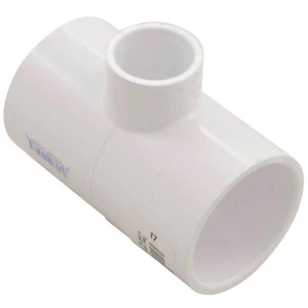LASCO  PVC Reducer Tee Fitting 1.5 SKT x 1.5 SKT x 1/2in FPT