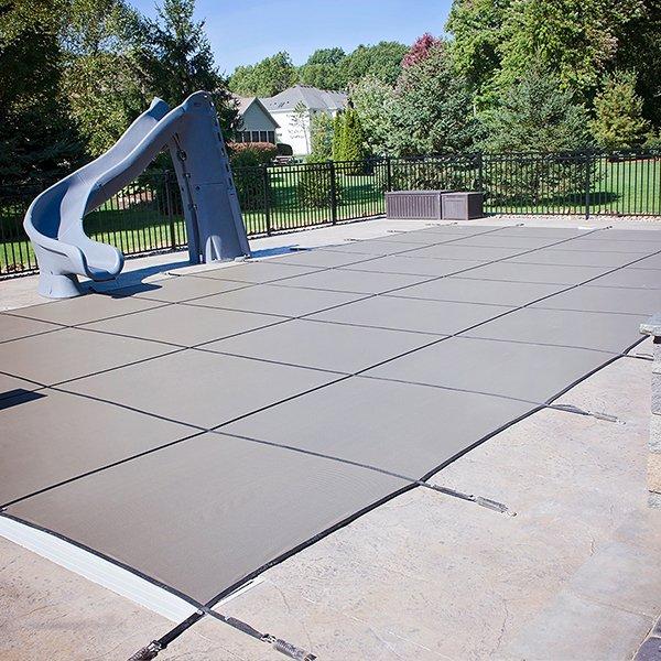 Original Mesh Safety Pool Cover 16' x 32' Rectangle, Tan