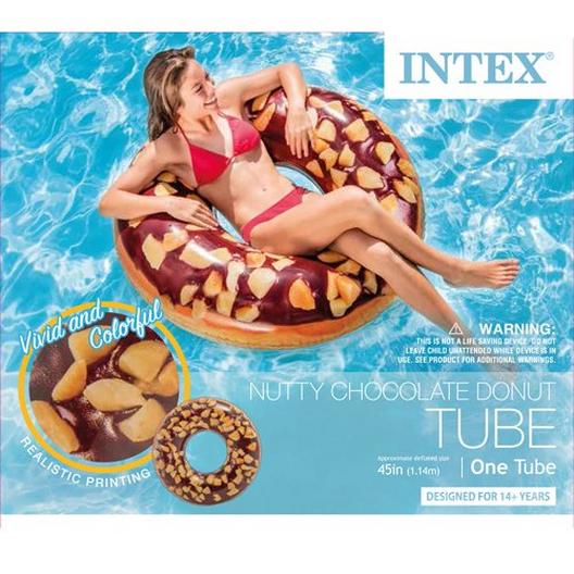 Intex  Nutty Chocolate Donut Inflatable Pool Float