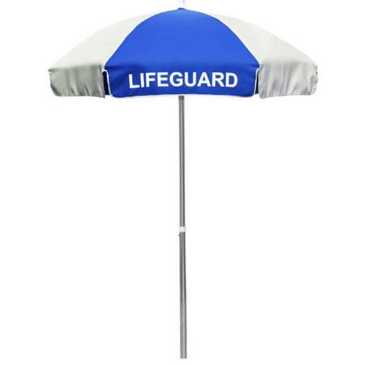 California Umbrealla  6 Lifeguard Logo Umbrella Blue and White