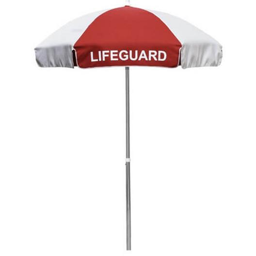 California Umbrella  6 Lifeguard Logo Umbrella Red and White