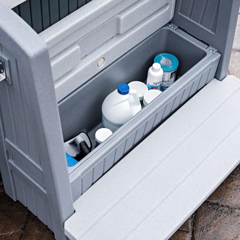 Step2  Hot Tub Storage Steps with Handrails (Gray)