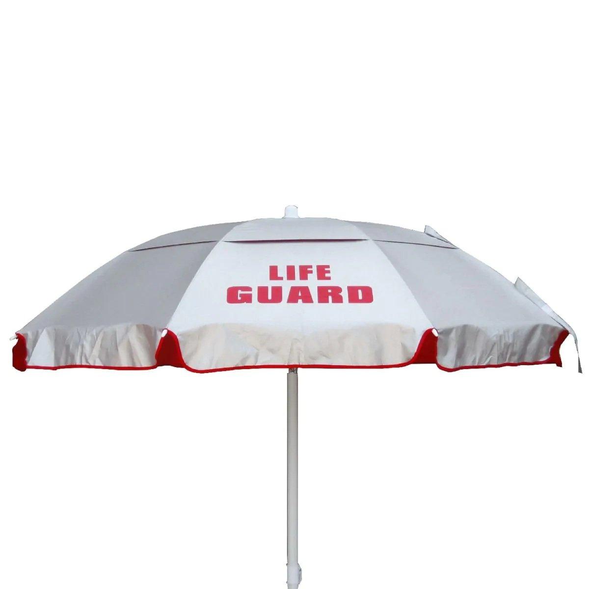 Kemp USA  5.5 Lifeguard Umbrella Silver/Red