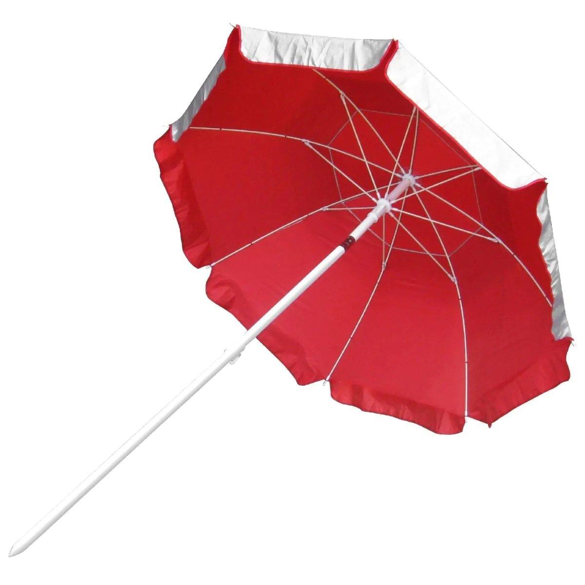 5.5' Lifeguard Umbrella, Silver/Red