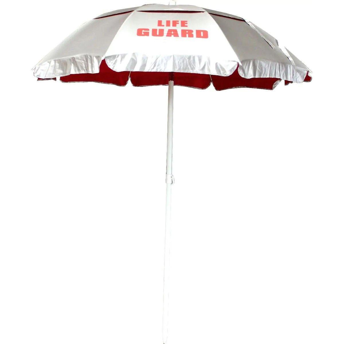 5.5' Lifeguard Umbrella, Silver/Red