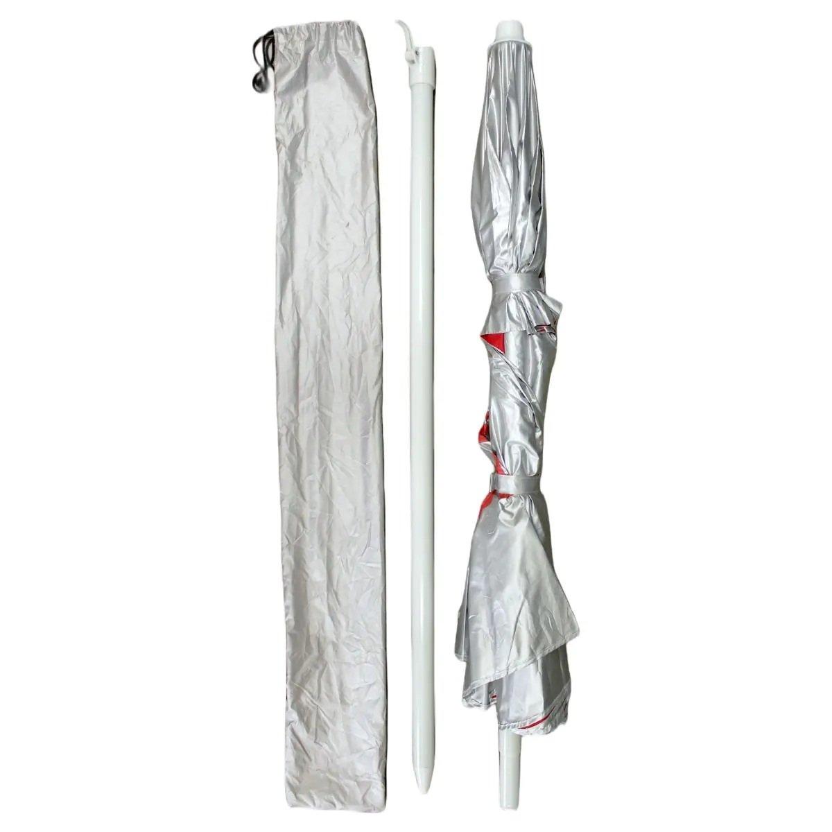 5.5' Lifeguard Umbrella, Silver/Red