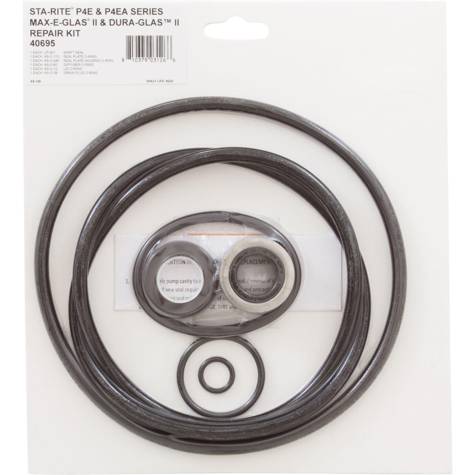 All Seals  Replacement Pump Repair O-Ring Kit for Sta-Rite Dura Glas II  Max-E-Glas II