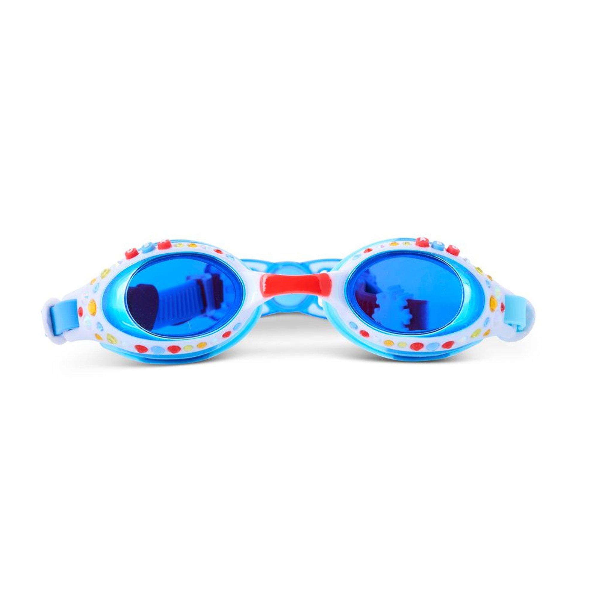 Gemstones Special Edition Kids' Swim Goggles - Red, White, And Sparkles