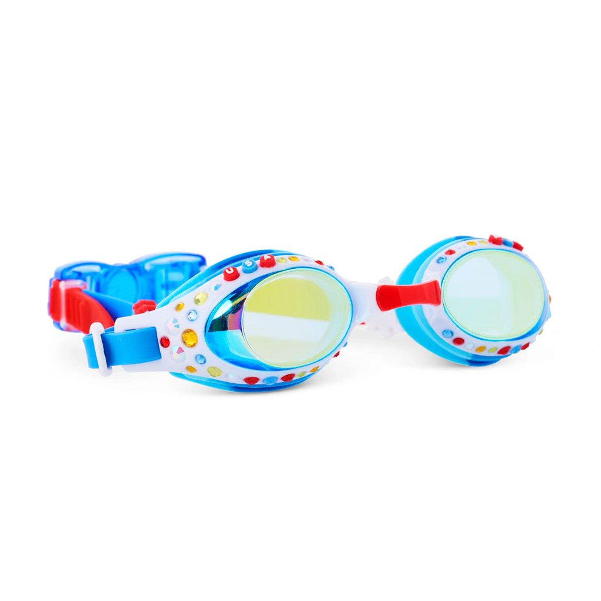 BLING 2.0  Gemstones Special Edition Kids Swim Goggles  Red White And Sparkles