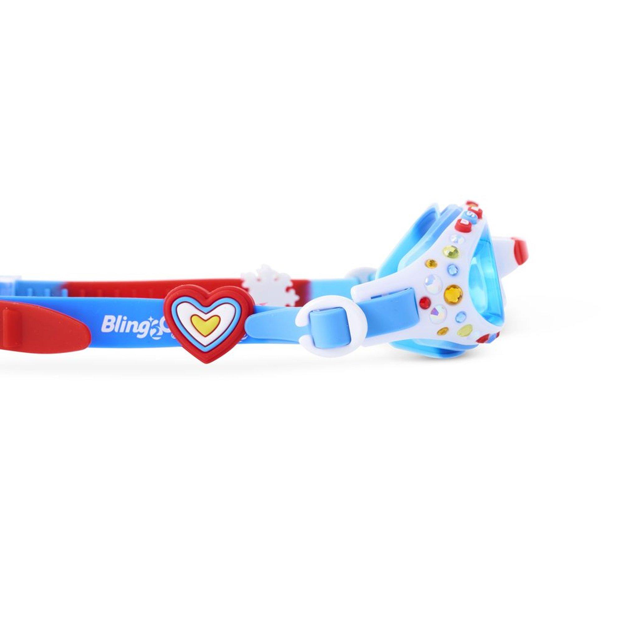 BLING 2.0  Gemstones Special Edition Kids Swim Goggles  Red White And Sparkles