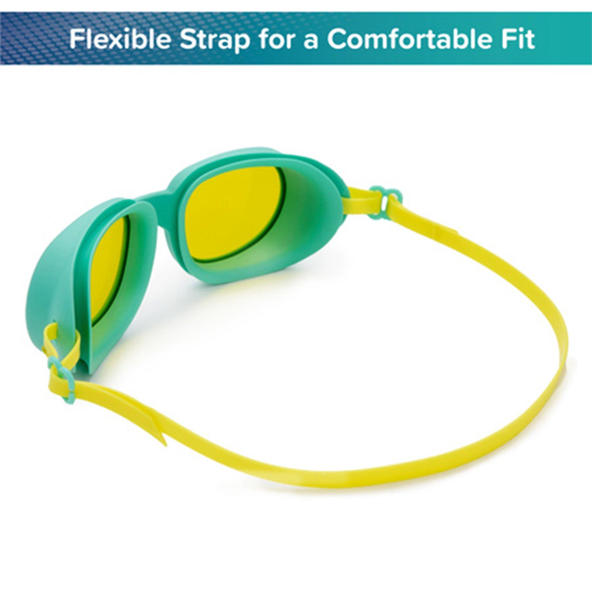 Minnow Youth Swim Goggles  3 Pack (Green and Yellow White and Green  Red and Teal)