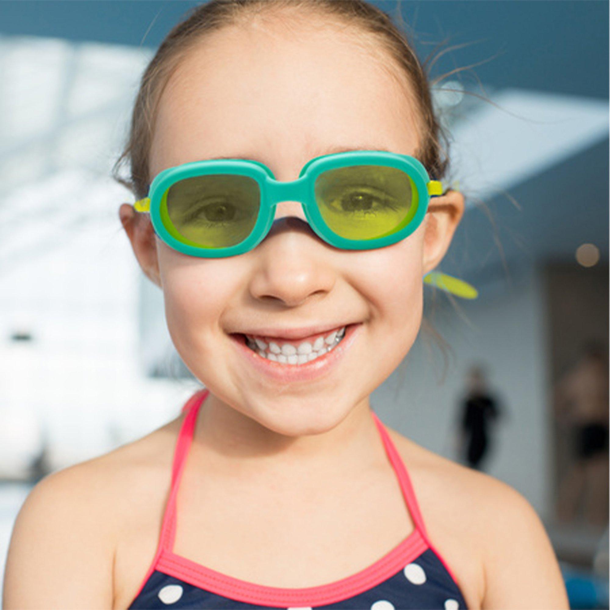 Minnow Youth Swim Goggles - 3 Pack (Green and Yellow, White and Green, & Red and Teal)