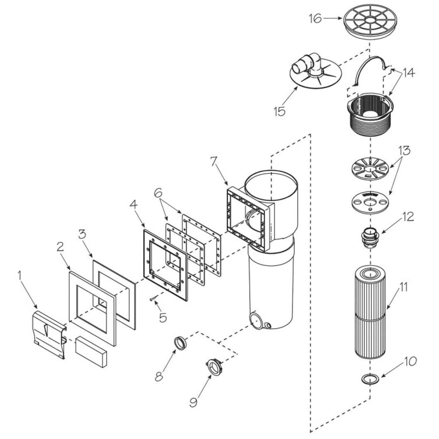 Waterway Front Access Skim Filter Skimmer