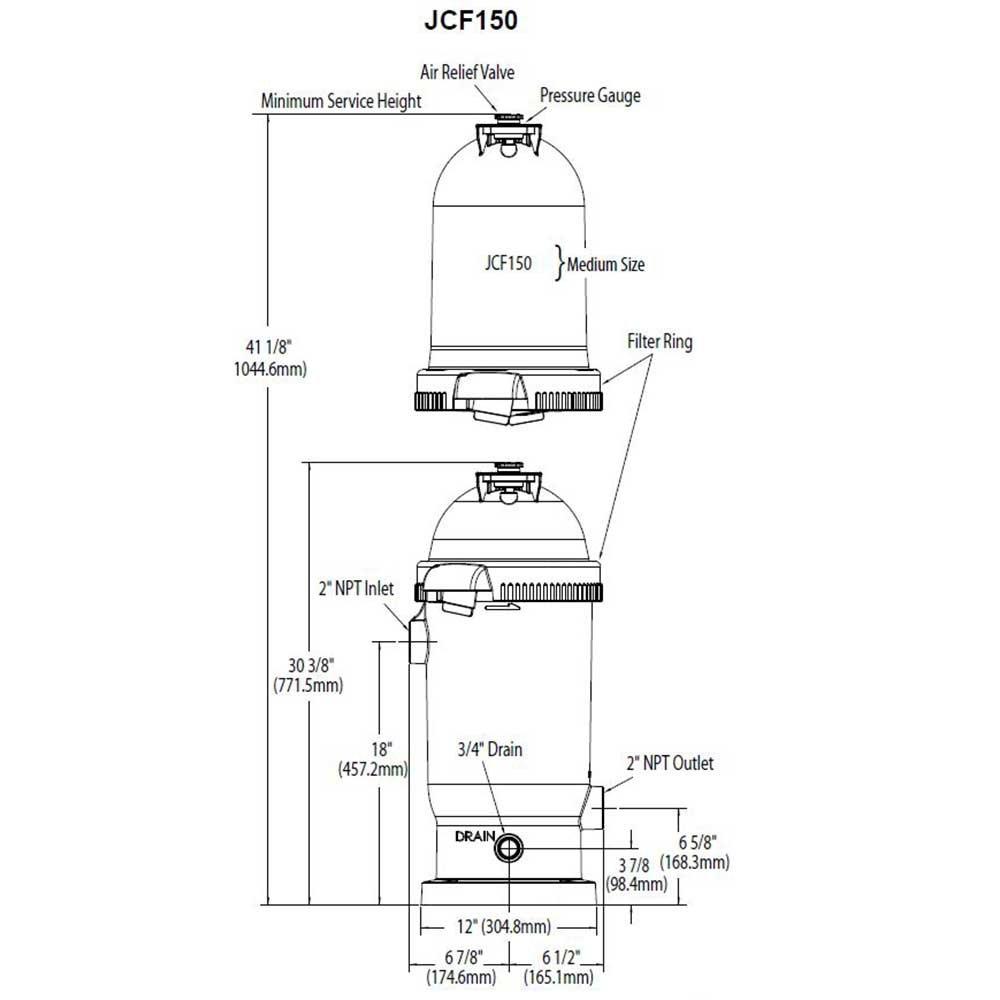 Jacuzzi  JCF150 150 sq ft In-Ground Cartridge Filter