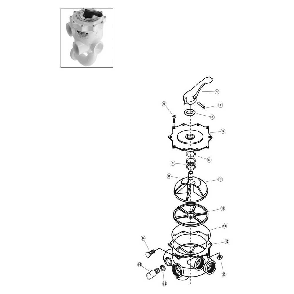 Pentair 2" Multiport Backwash Valve Side Mount: P-Series Parts
