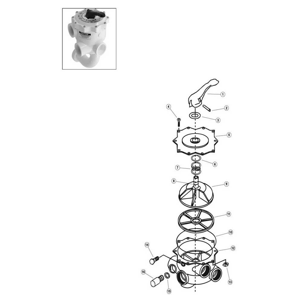 Pentair 2 Multiport Backwash Valve Side Mount P-Series Parts